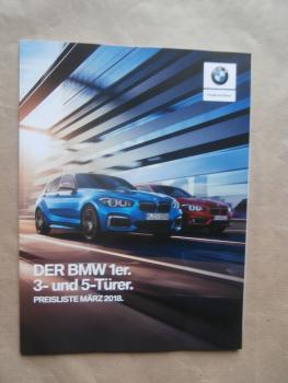 BMW 116i 118i 120i 125i F20 F21 116d 118d +xDrive 120d 125d Preisliste März 2018