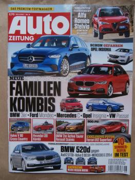 Auto Zeitung 6/2017 Alfa Romeo Stelvio,Insignia,Volvo V90 Cross Country, VG: 520d G30 vs. Audi A6 vs. S90 D4 vs. E220d BR213