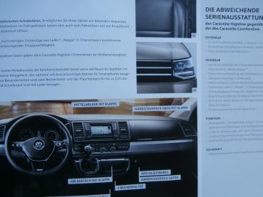 VW T6 Caravelle +Comfortline +Highline 4Motion Prospekt Mai 2016 NEU