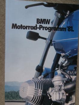 BMW Motorrad Programm 1981 R100 RS RT CS R80 G/S R65 R45 35ps 27ps