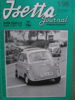 Isetta Journal 1/1996 Mitglieder Zeitschrift Isocarro und Iso,Hilfe für ein Fuldamobil