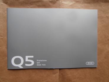 Audi Q5 SQ5 TDI Preisliste Juli 2016 NEU