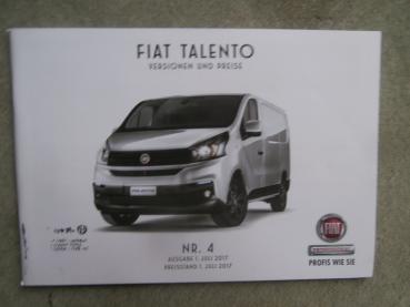 Fiat Talento Versionen & Preise 1.7.2017 Kastenwagen Multicab Fahrgestelle Kombi