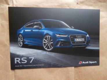 Audi RS7 Sportback performance Typ 4G Prospektmappe Oktober 2015 NEU