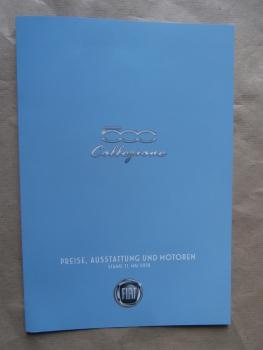 Fiat 500 Collezione Preisliste 11. Mai 2018