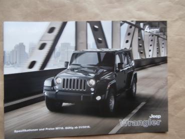 Jeep Wrangler Typ JL Modelljahr 2018 Sport Sahara Rubicon 2.8L CRD 3.6L V6 Modelljahr 2018