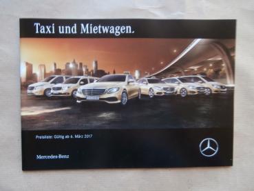 Mercedes Benz Taxi-& Mietwagen Preisliste März 2017