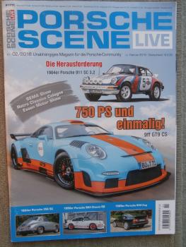 Porsche Scene Live 2/2018 Porsche 911 SC 3.2,9ff GT9 CS,964 Classic RS,356 SC,944 Cup,997 GT3