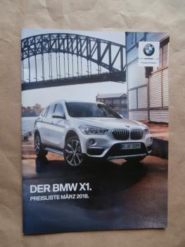 BMW X1 F48 sDrive18i 20i xDrive20i 25i sDrive18d xDrive18d 20d 25d März 2018