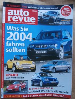 auto revue 9/2003 BMW M3 CSL E46, BMW 330Ci Cabrio E46, Fiat Punto 1,3 Multijet 16V, Honda S2000, CLK 320 Cabrio,