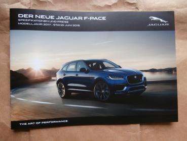 Jaguar F-Pace +First Edition Juni 2016 Preisliste NEU
