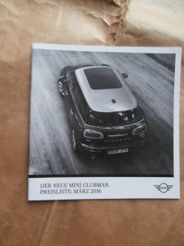 Mini Clubman F54 One Cooper +S +D +SD +Yours März 2016