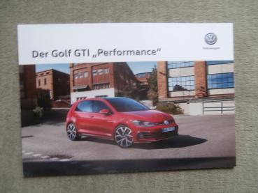 VW Golf VII GTI (Typ AU) Performance Prospekt Juli 2019
