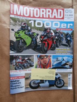 Motorrad 5/2006 Vergleichstest Kawaski ZX-10R vs. Honda Fireblade vs. MV Agusta F4 1000S vs. Yamaha YZF-R1 vs. Suzuki GSX-R 1000