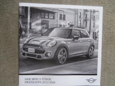 Mini 5-türer F55 One First +One +Cooper +S Juli 2019 +Yours Preisliste