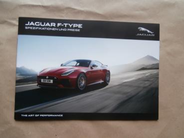 Jaguar F-Type +R-Dynamic +400 Sport +R +SVR Preisiste Dezember 2016 NEU