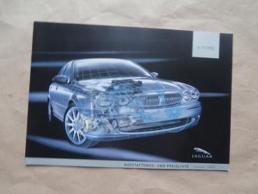 Jaguar X-Type Preisliste Januar 2004