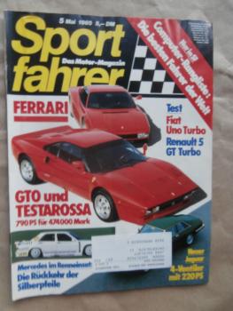 Sportfahrer 5/1985 Fiat Uno Turbo, R5 GT Turbo,Ferrari GTO/Testarossa,XJ-S 3.6,