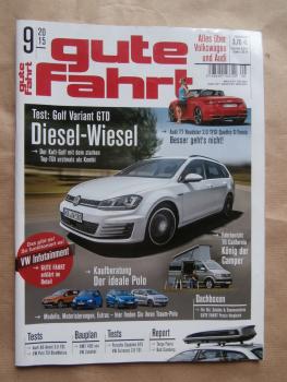 gute fahrt 9/2015 TT Roadster 2.0FSI Quattro S-Tronic, Polo Kaufberatung 6C,T6 California,RMT 400, A6 Avant 3.0TDI,