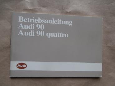 Audi 90 +Quattro Betriebsanleitung 1985