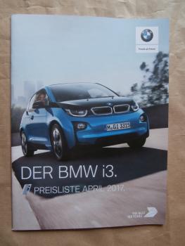 BMW i3 April 2017 +94Ah +Range Extender Preisliste