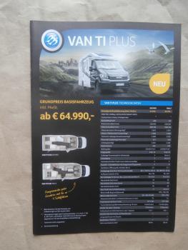 Knaus Van TI Plus 6500MEG 700LF Preisliste auf Basis MAN August 2018