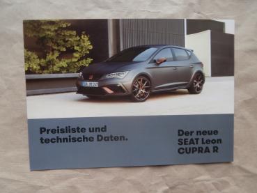 Seat Leon Cupra R Preisliste & Technische Daten November 2017