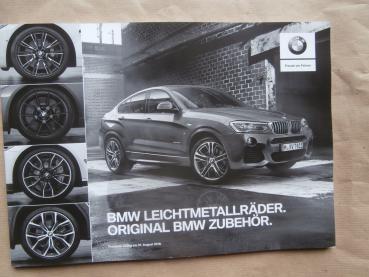 BMW Original Leichtmetallräder Zubehör Preisliste Dezember 2017 F20 F21 F22,F45,F46,F30,F31,F33,G30,G31,F12,F13,F01