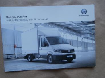 VW Crafter mit Kofferaufbau der Firma Junge Prospekt September 2017