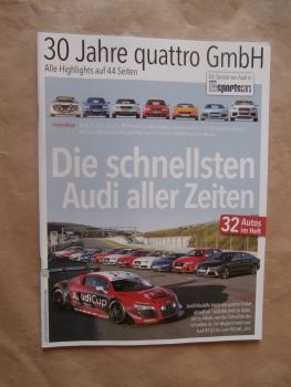 Auto Bild sportscars 30 Jahre Quattro GmbH mit S1,RS2,S6 plus,RS4 Avant,quattro Spider,Le Mans,Q7 V12 TDI