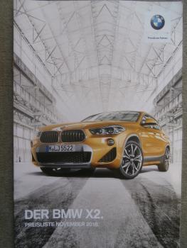 BMW X2 F39 sDrive18i 20i 18d +xDrive18d 20d  +sDrive20d November 2018