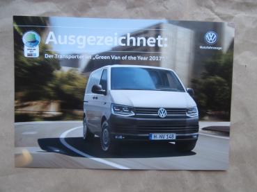 VW T6 Transporter Green Van of the Year 2017 Prospektblatt
