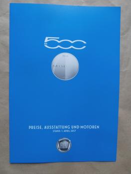 Fiat 500 Mirror +C Preisliste 1.April 2017