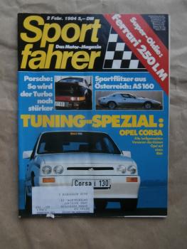 Sportfahrer 2/1984 Treser Audi 200 Turbo Typ44,Ledi AS 160Ferrari 250LM,Raffay Porsche Turbo,