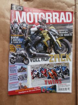 Motorrad 10/2008 Honda CB 1000R, Aprilia RSV 1000 R Factory vs. Ducati 1098 vs. KTM 1190RC8 vs. BMW HP2 Sport vs. Buell 1125R,