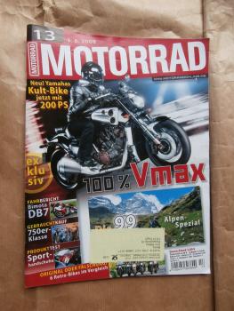 Motorrad 13/2008 Bimota DB7,Ducati Monster 696/695,BMW G 450X,Kawasaki ZZR 1400,Suzuki C 1800R,Peugeot Satelis 500RS