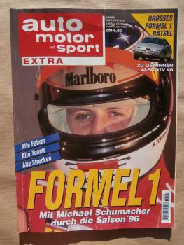 auto motor & sport extra Formel 1 Alle Fahrer Alle Teams Alle Strecken mit Michael Schumacher durch die Saison "96