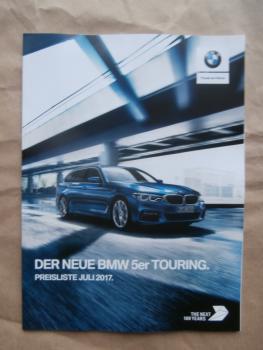 BMW 520i 530i +xDrive 540i 520d 525d 530d 540d M550d G31 Touring Preisliste 7/2017