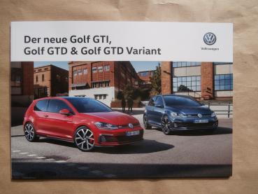 VW Golf7 GTI,GTD & Variant Prospekt Januar 2017 NEU