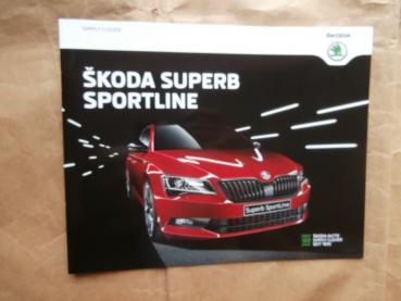 Skoda Superb Sportline Typ 3V Prospekt Juli 2016 NEU