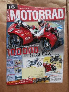 Motorrad 18/2008 Ducati Desmosedici RR und 1098R, Yamaha FZS 600 Fazer vs. FZ6 Fazer/S2,