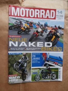 Motorrad 14/2005 Vergleichstest Benelli TnT 1130 Sport vs. MV Agusta Brutale 910S vs. Triumph Speed Triple vs. BMW K 1200R