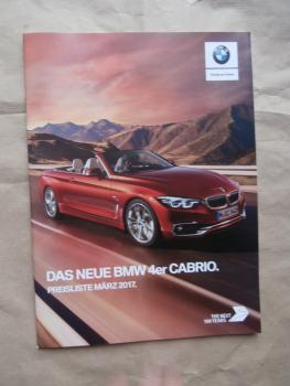 BMW 420i 430i 440i +xDrive 420d 430d 435dxDrive F33 Preisliste März 2017