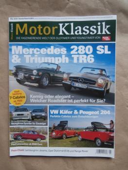 Motor Klassik 5/2018 Mercedes Benz 280SL vs. Triumph TR6,Alfa Giulia,Jaguar XJ6 und S-Type,Mk2,Delta Integrale,Morgan Plus 8