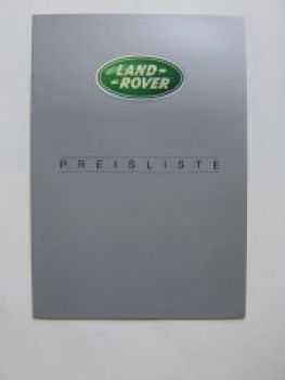 Land Rover Preisliste 12/1999 Defender, Freelander, Range Rover