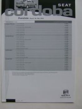 Seat Cordoba Preisliste 6.5.2005 NEU