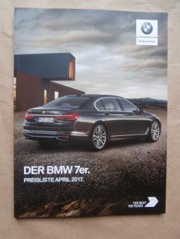 740i 750i M760Li xDrive 730d 740d 750d +L-Versionen 740e iPerformance +Le G11 G12 April 2017