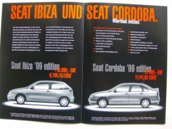 Seat Ibiza & Cordoba 1999 Edition Prospekt NEU