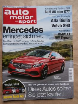 ams 17/2016 Audi A6 ode Q7 Kaufberatung,Alfa Giulia 2.2D,Volvo S90, X1 vs. Tiguan, M3 Competition,Edge 2.0TDCi,Dokker