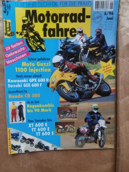 Motorradfahrer 6/1996 Moto Guzzi 1100i & Daytona, VG: Kawasaki GPX 600R vs. Suzuki GSX 600F,